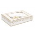 Кт/2 стъклени плата 18см, 21см White Elegance златисти